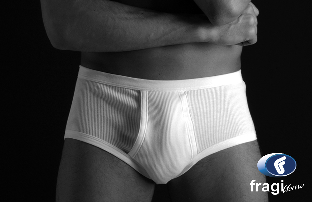 Le slip kangourou à poche blanc taille haute