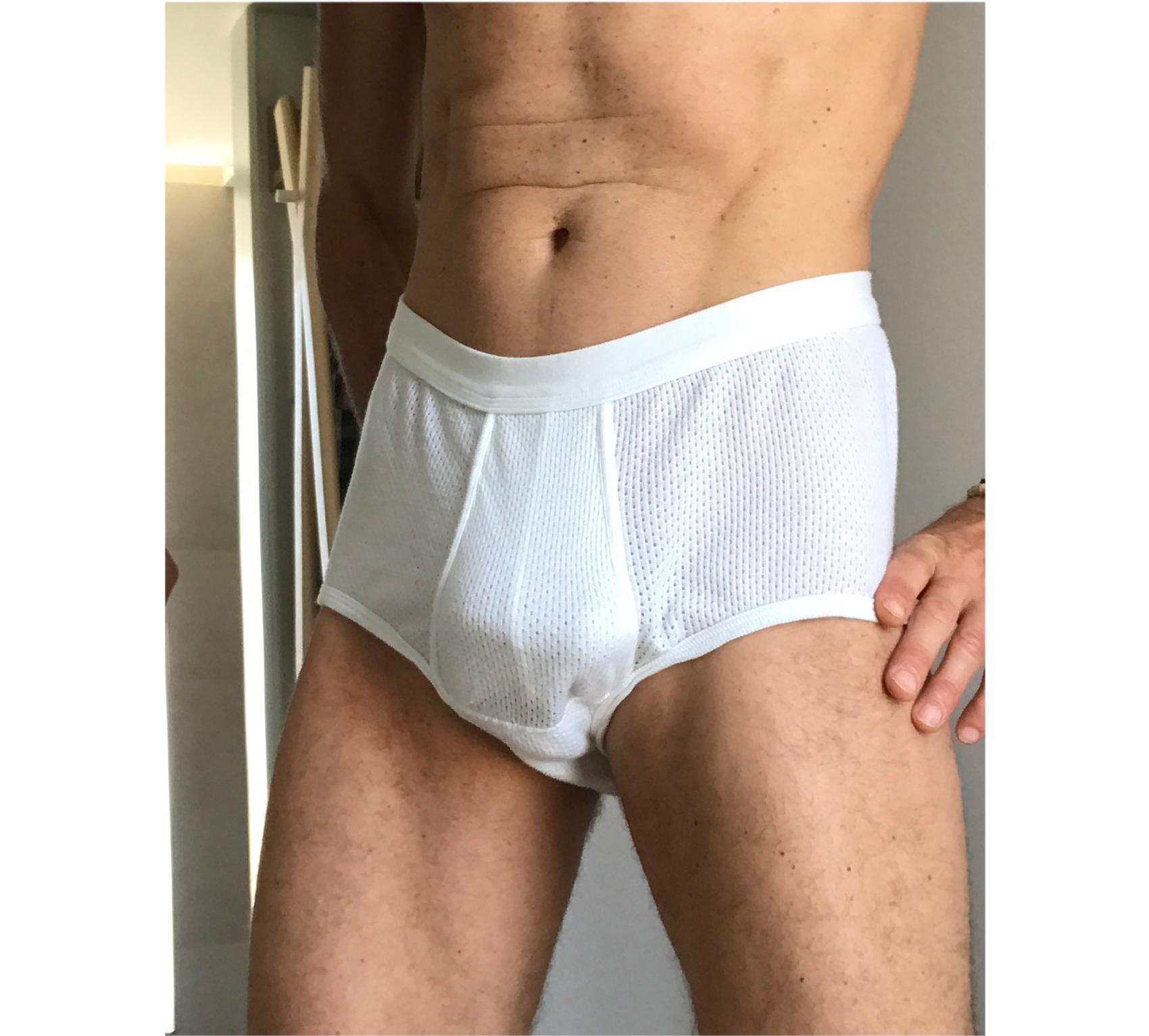 Lot De 2 Sous-vêtements Homme : Slip Kangourou + Marcel - Taille 2XL - Coton Rayé Bleu